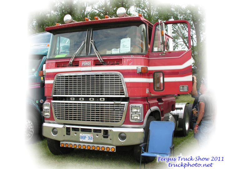 Red 82 Ford 9000 Cab Over Fergus Truck Show 2011