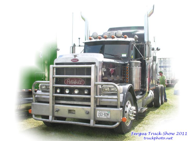 Black Peterbilt With Cattle Guard