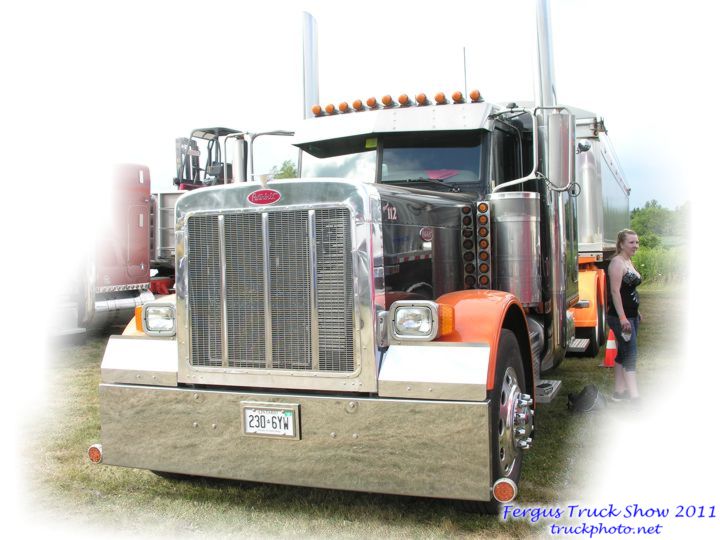 Orange On Black Peterbilt With Dump Trailer Fergus Truck Show 2011