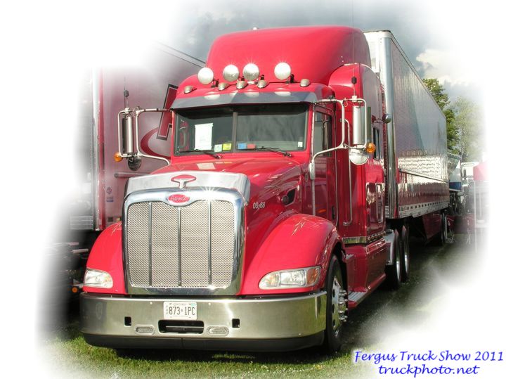 Red Peterbilt with Dry Van Fergus Truck Show 2011