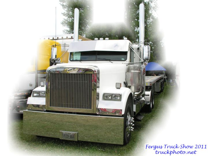White 2006 Freightliner With Flatbed Trailer Fergus Truck Show 2011